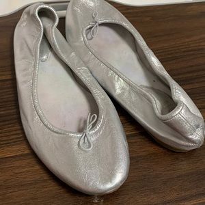 Silver flats ballet style